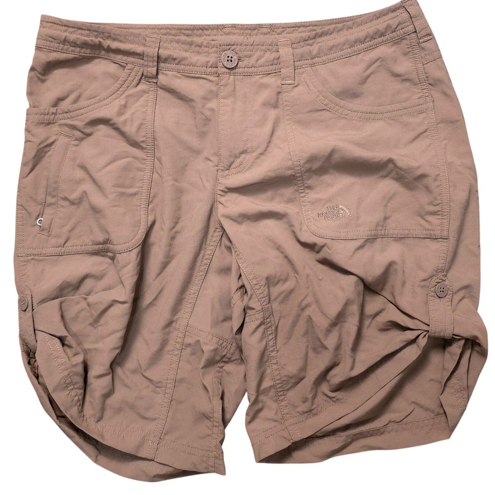 The North Face Womens Horizon Roll Up Hiking Shorts Taupe Brown Size 10 Regular